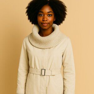 Criminal Long Cream Coat PTP 18 Waist 17